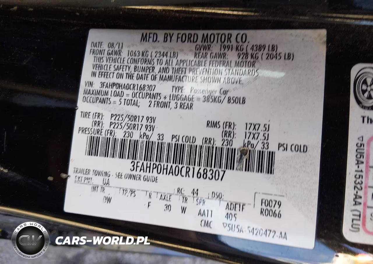 2012 Ford Fusion Se VIN:3FAHP0HA0CR168307 - 9