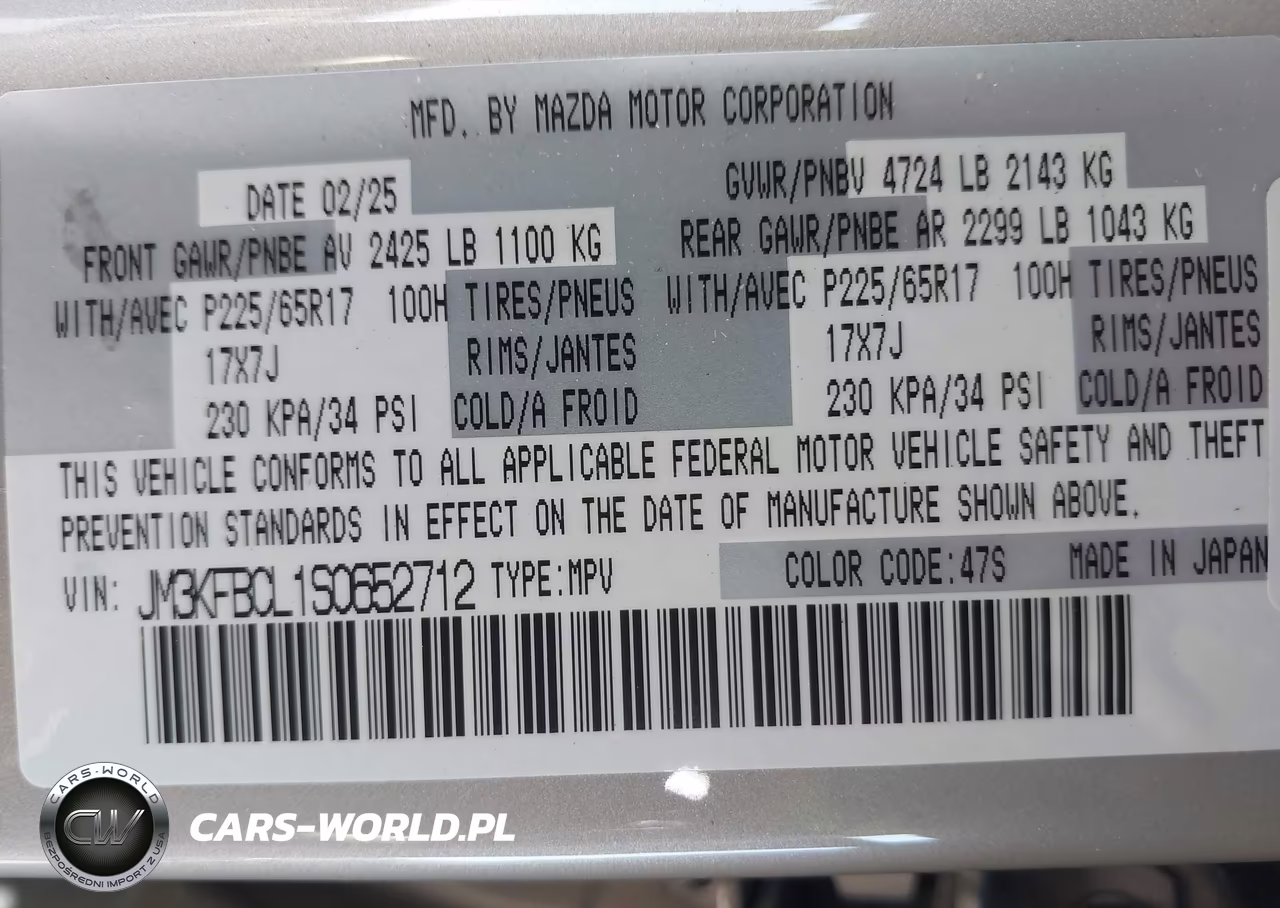 2025 Mazda Cx-5 2.5 S Preferred VIN:JM3KFBCL1S0652712 - 9