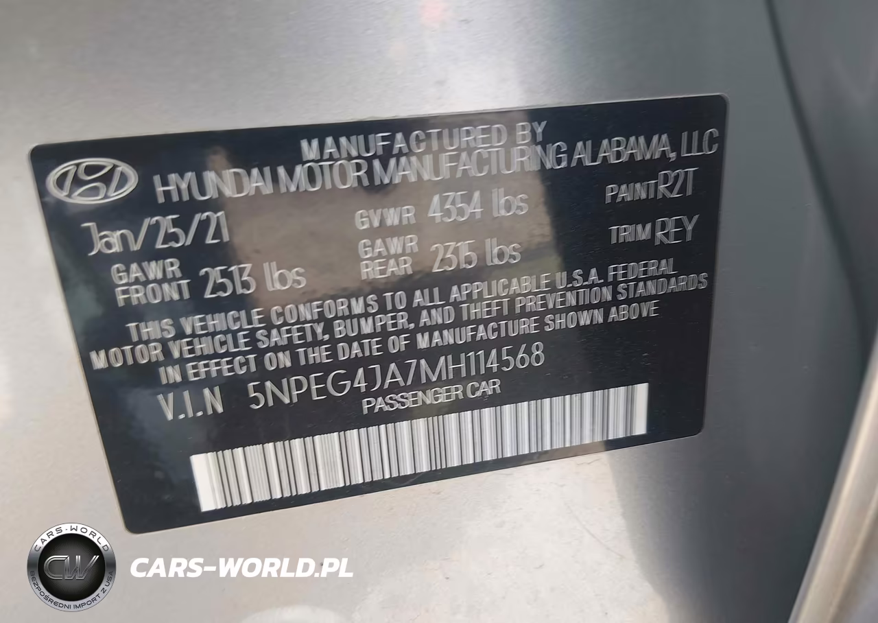 2021 Hyundai Sonata Se VIN:5NPEG4JA7MH114568 - 9