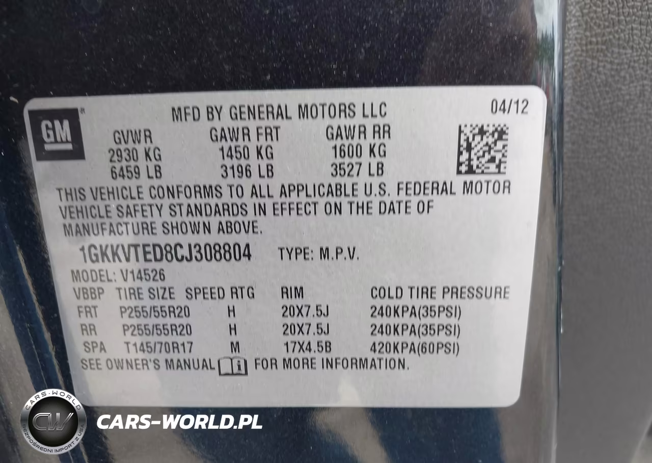 2012 GMC Acadia Denali VIN:1GKKVTED8CJ308804 - 9