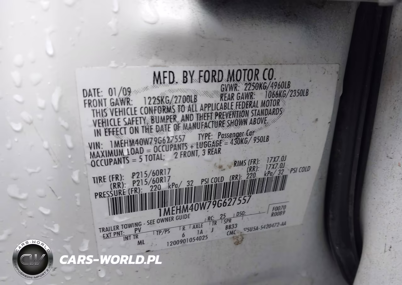 2009 Mercury Sable VIN:1MEHM40W79G627557 - 9