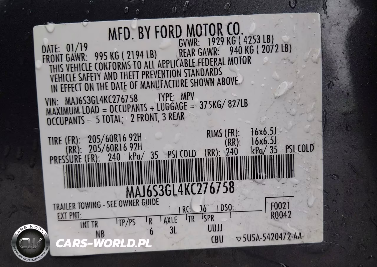 2019 Ford Ecosport Se VIN:MAJ6S3GL4KC276758 - 9