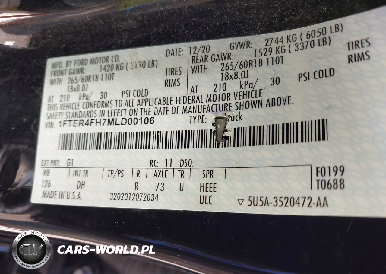 2021 Ford Ranger Lariat VIN:1FTER4FH7MLD00106 - 9