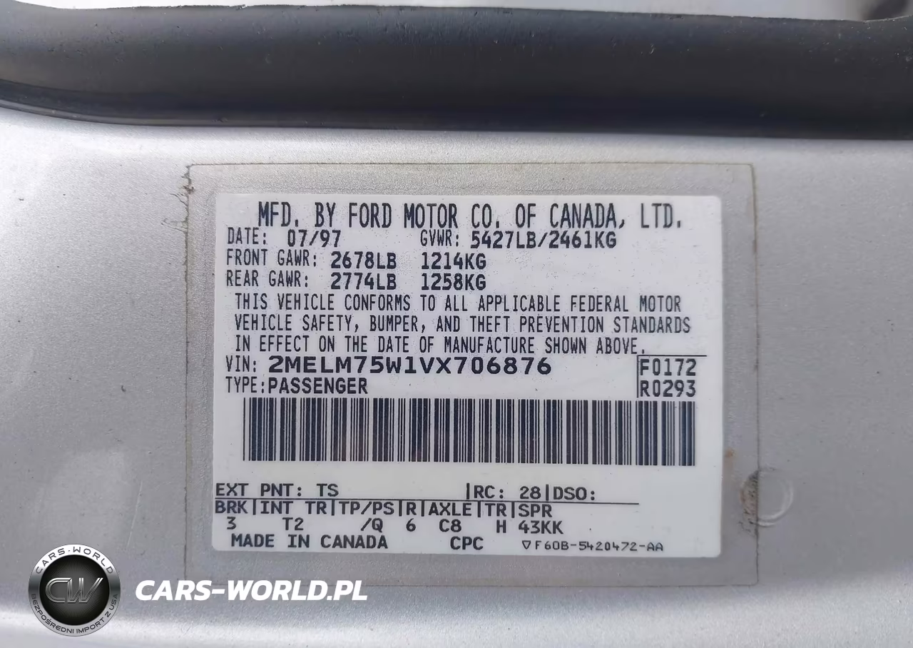 1997 Mercury Grand Marquis Ls VIN:2MELM75W1VX706876 - 9
