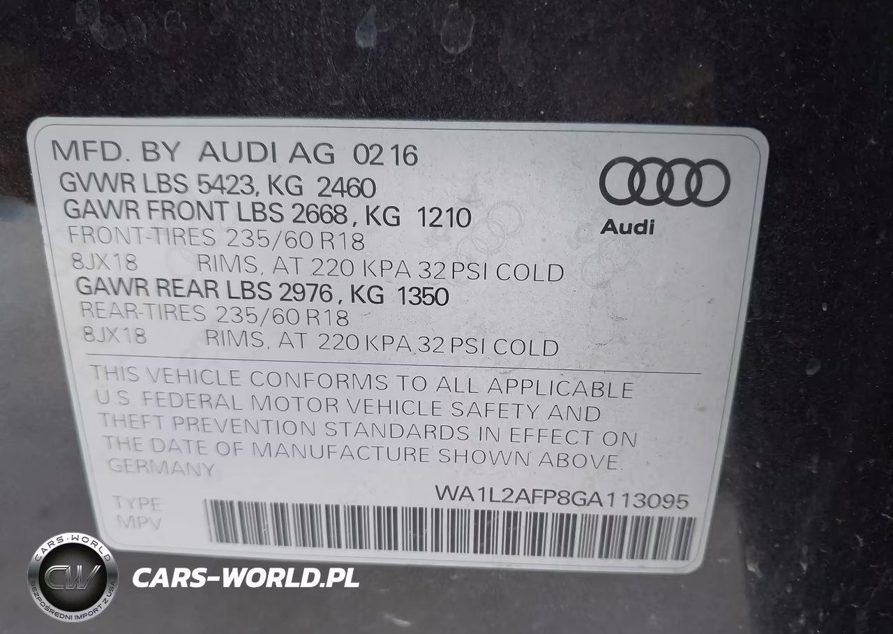 2016 Audi Q5 2.0T Premium VIN:WA1L2AFP8GA113095 - 9
