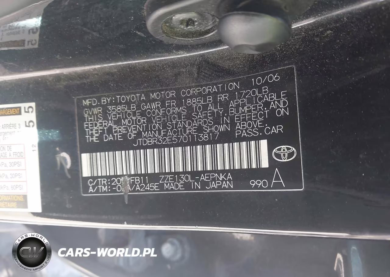 2007 Toyota Corolla Le VIN:JTDBR32E570113817 - 9