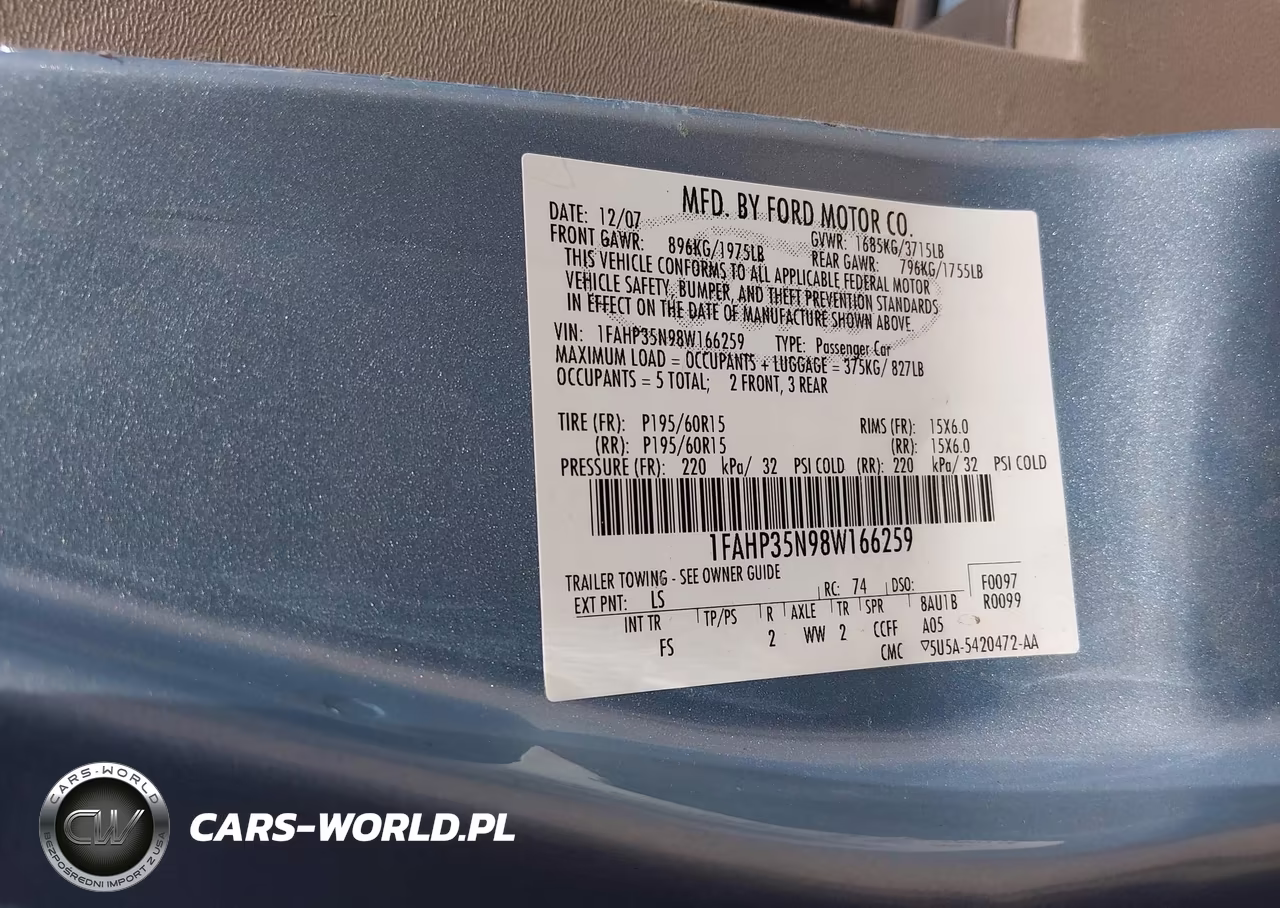 2008 Ford Focus Se-Ses VIN:1FAHP35N98W166259 - 9