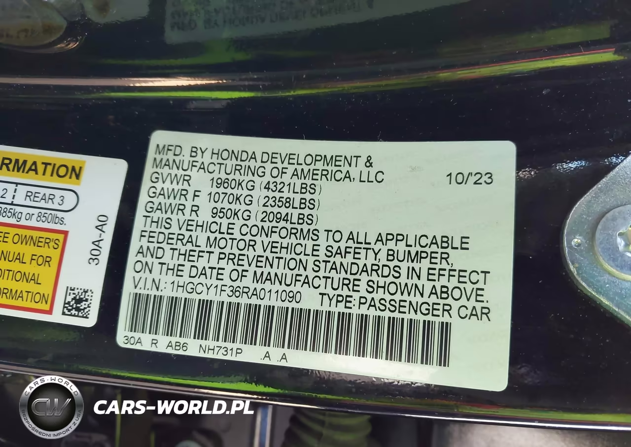 2024 Honda Accord Ex VIN:1HGCY1F36RA011090 - 9