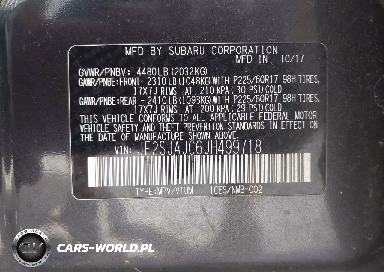 2018 Subaru Forester 2.5I Limited VIN:JF2SJAJC6JH499718 - 9