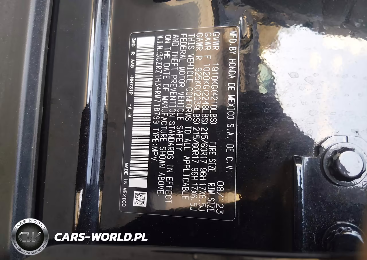 2024 Honda Hr-V 2Wd Lx VIN:3CZRZ1H34RM718799 - 9