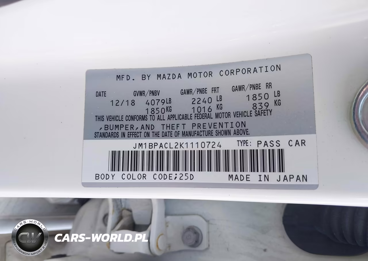 2019 Mazda Mazda3 Select Package VIN:JM1BPACL2K1110724 - 9