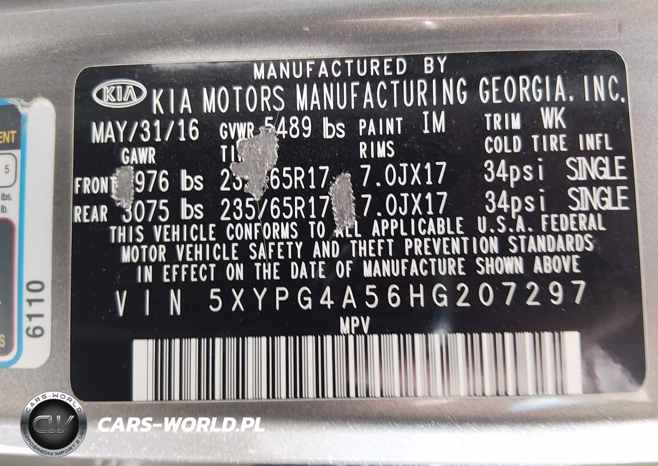 2017 Kia Sorento 3.3L Lx VIN:5XYPG4A56HG207297 - 9