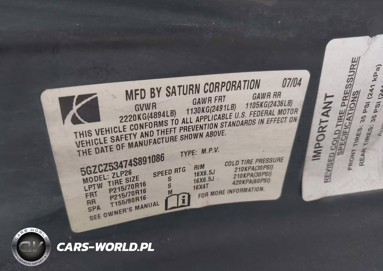 2004 Saturn Vue V6 VIN:5GZCZ53474S891086 - 9
