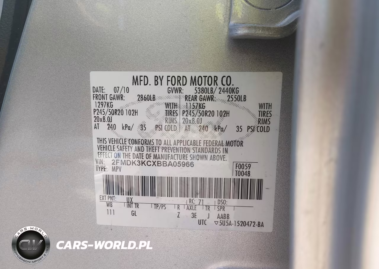 2011 Ford Edge Limited VIN:2FMDK3KCXBBA05966 - 9