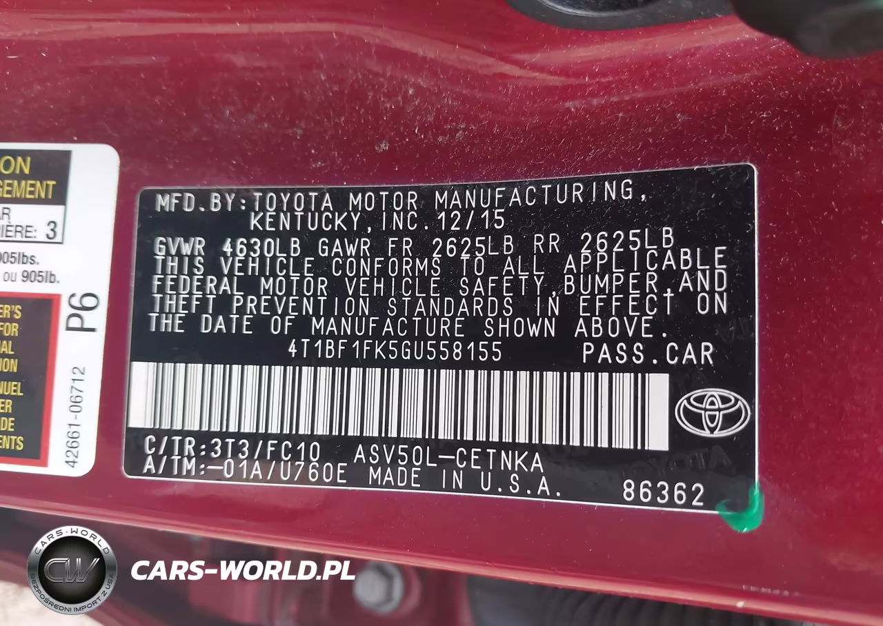 2016 Toyota Camry Le VIN:4T1BF1FK5GU558155 - 9