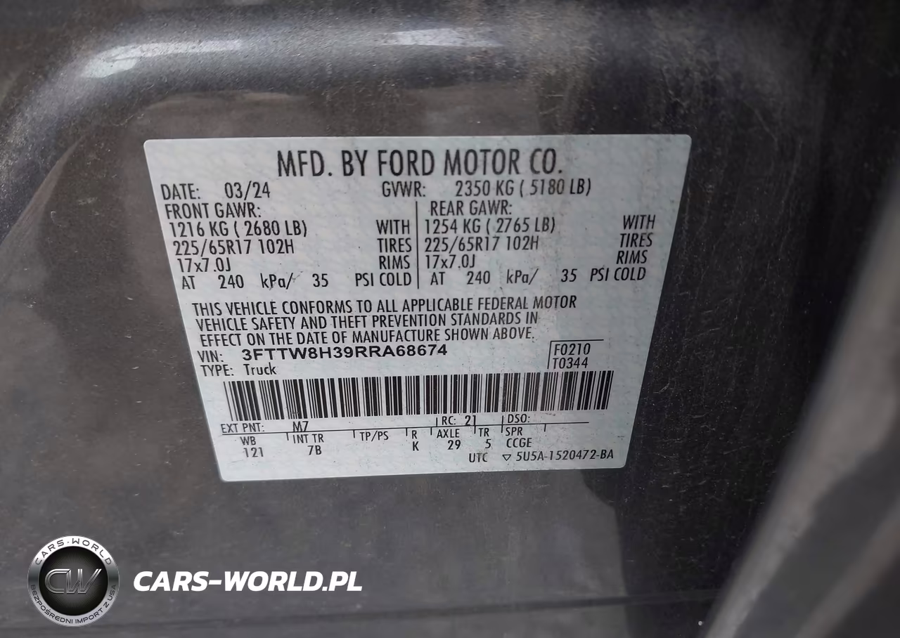 2024 Ford Maverick Xlt VIN:3FTTW8H39RRA68674 - 9