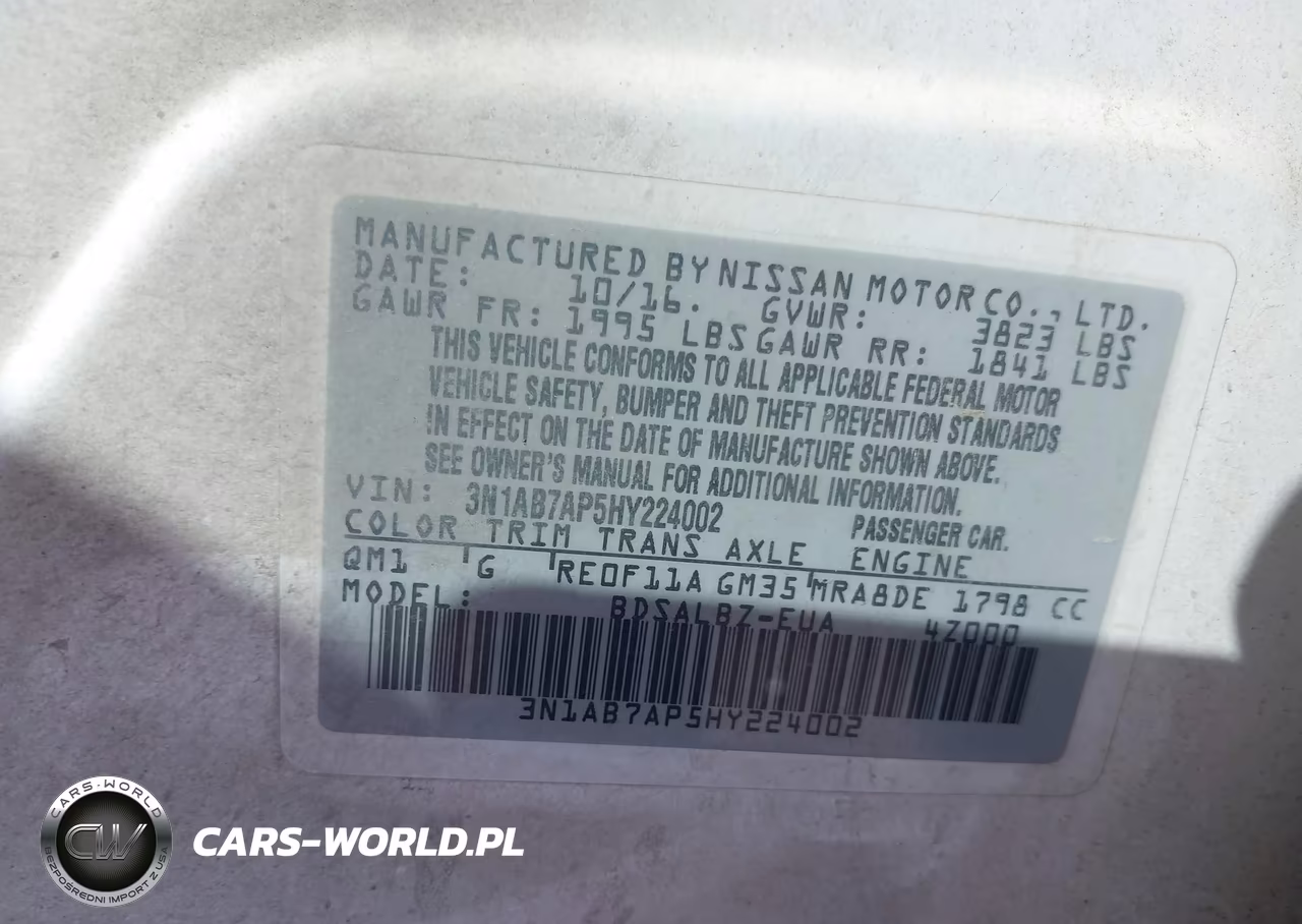 2017 Nissan Sentra S VIN:3N1AB7AP5HY224002 - 9