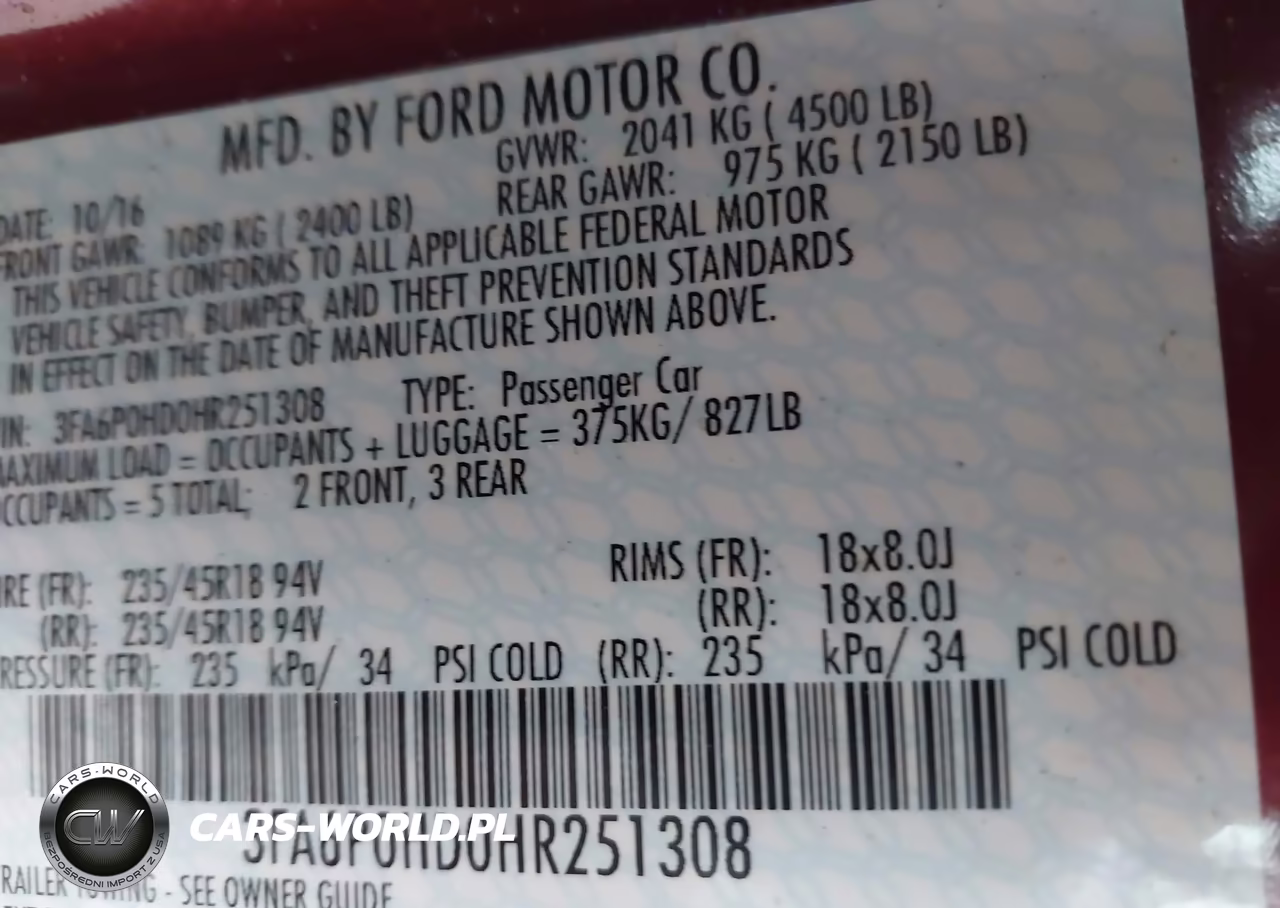 2017 Ford Fusion Se VIN:3FA6P0HD0HR251308 - 9