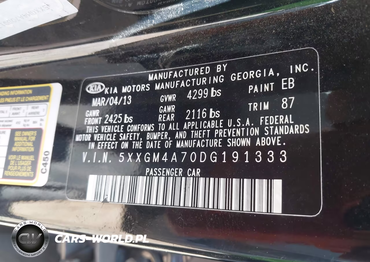 2013 Kia Optima Lx VIN:5XXGM4A70DG191333 - 9