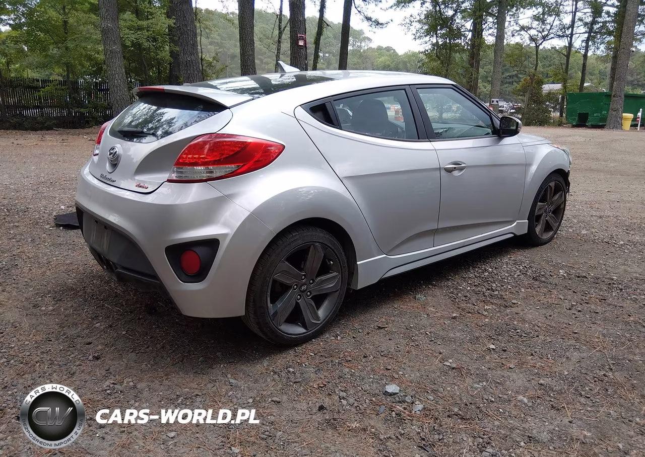 2014 Hyundai Veloster Turbo W-Blue VIN:KMHTC6AE9EU207094 - 4