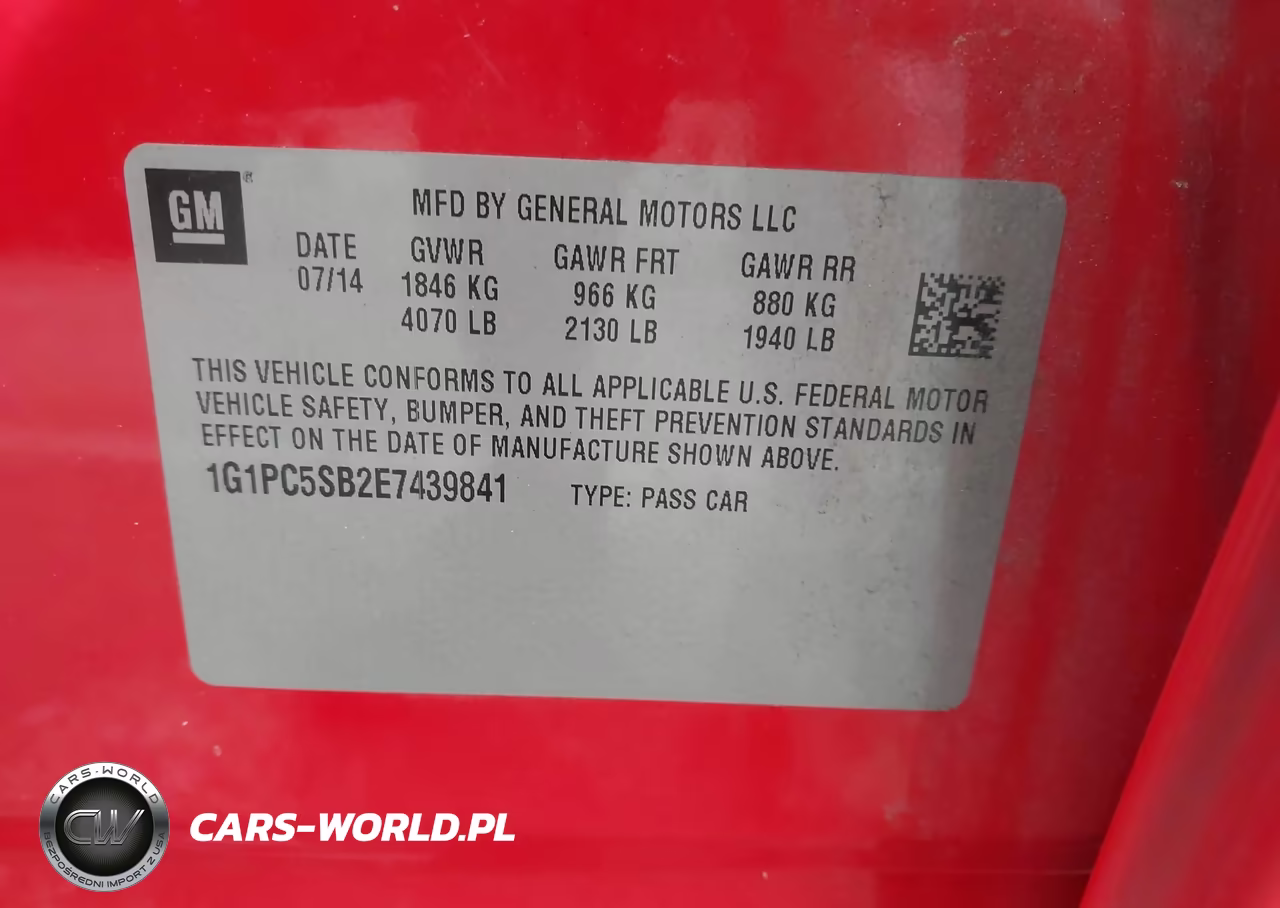 2014 Chevrolet Cruze 1Lt Auto VIN:1G1PC5SB2E7439841 - 9
