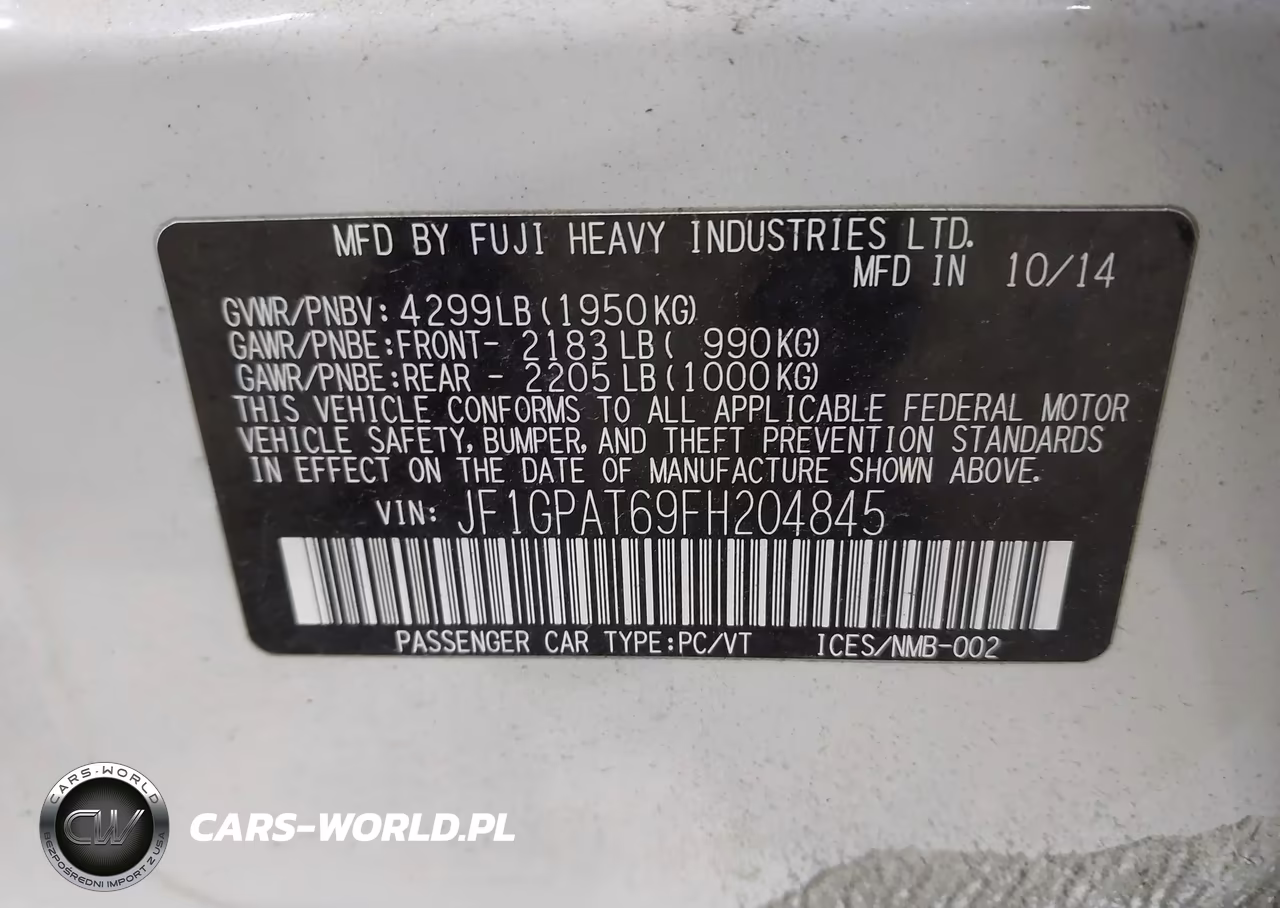 2015 Subaru Impreza Wagon 2.0I Sport Premium VIN:JF1GPAT69FH204845 - 9