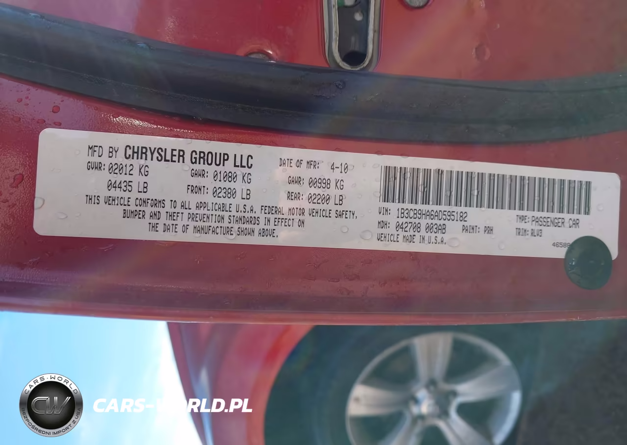 2010 Dodge Caliber Uptown VIN:1B3CB9HA6AD595182 - 9