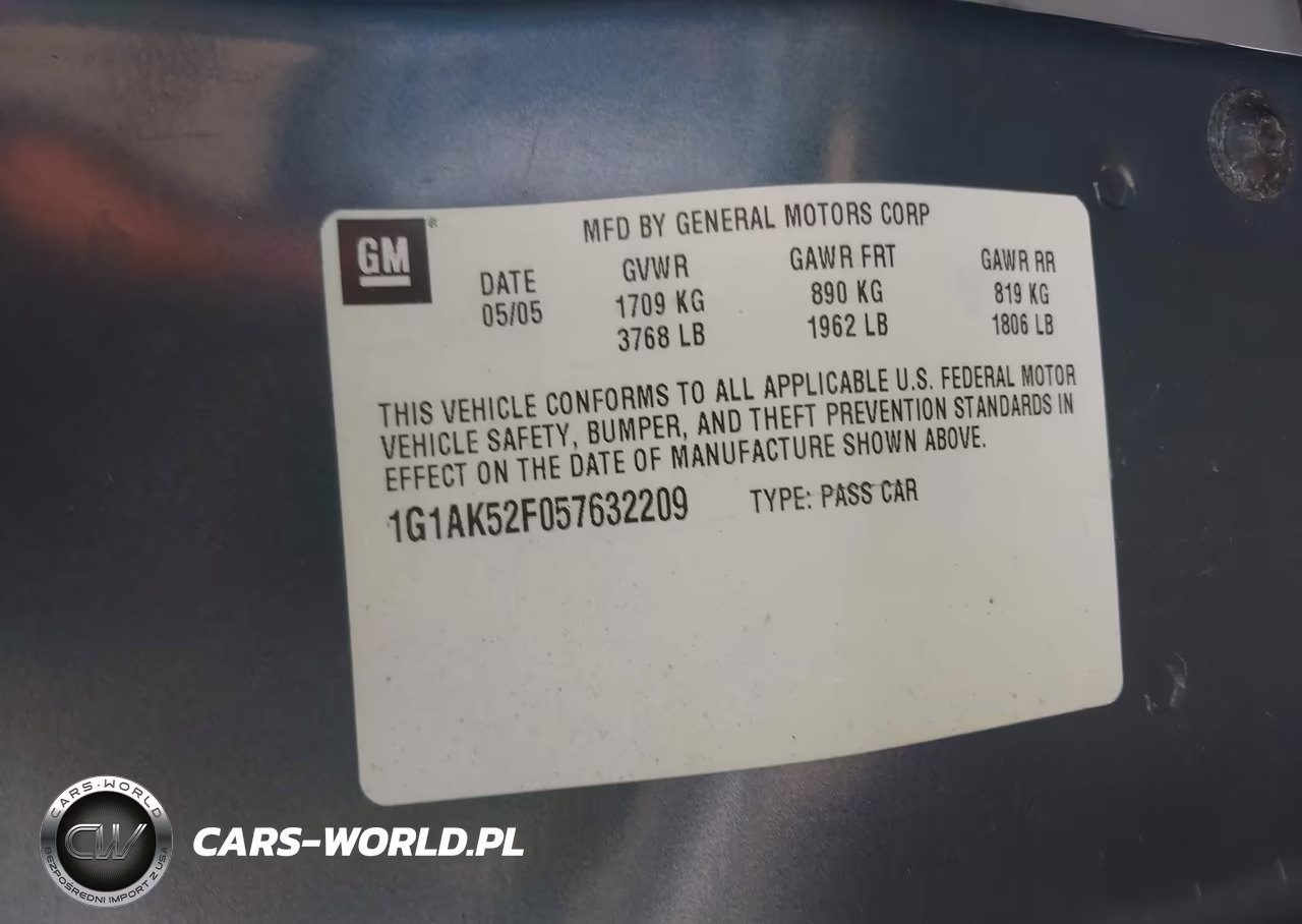 2005 Chevrolet Cobalt VIN:1G1AK52F057632209 - 9