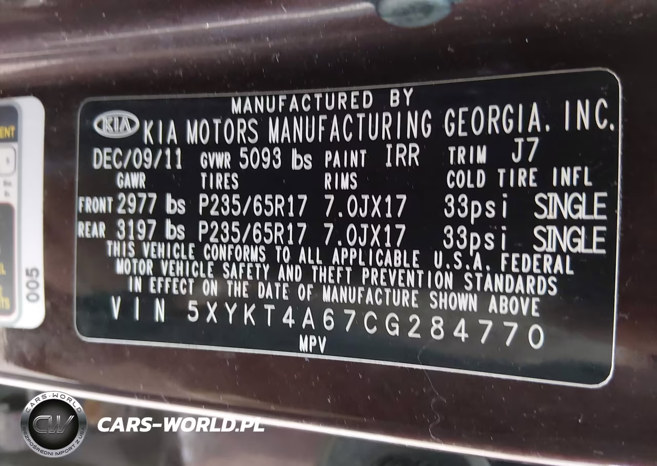 2012 Kia Sorento Lx VIN:5XYKT4A67CG284770 - 9