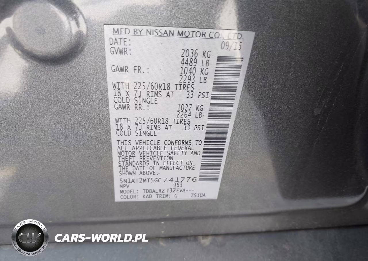 2016 Nissan Rogue Sl VIN:5N1AT2MT5GC741776 - 9