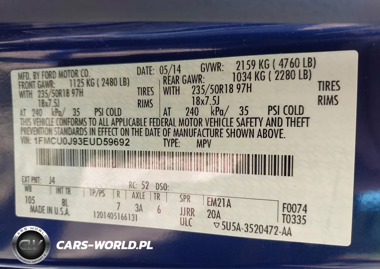 2014 Ford Escape Titanium VIN:1FMCU0J93EUD59692 - 9