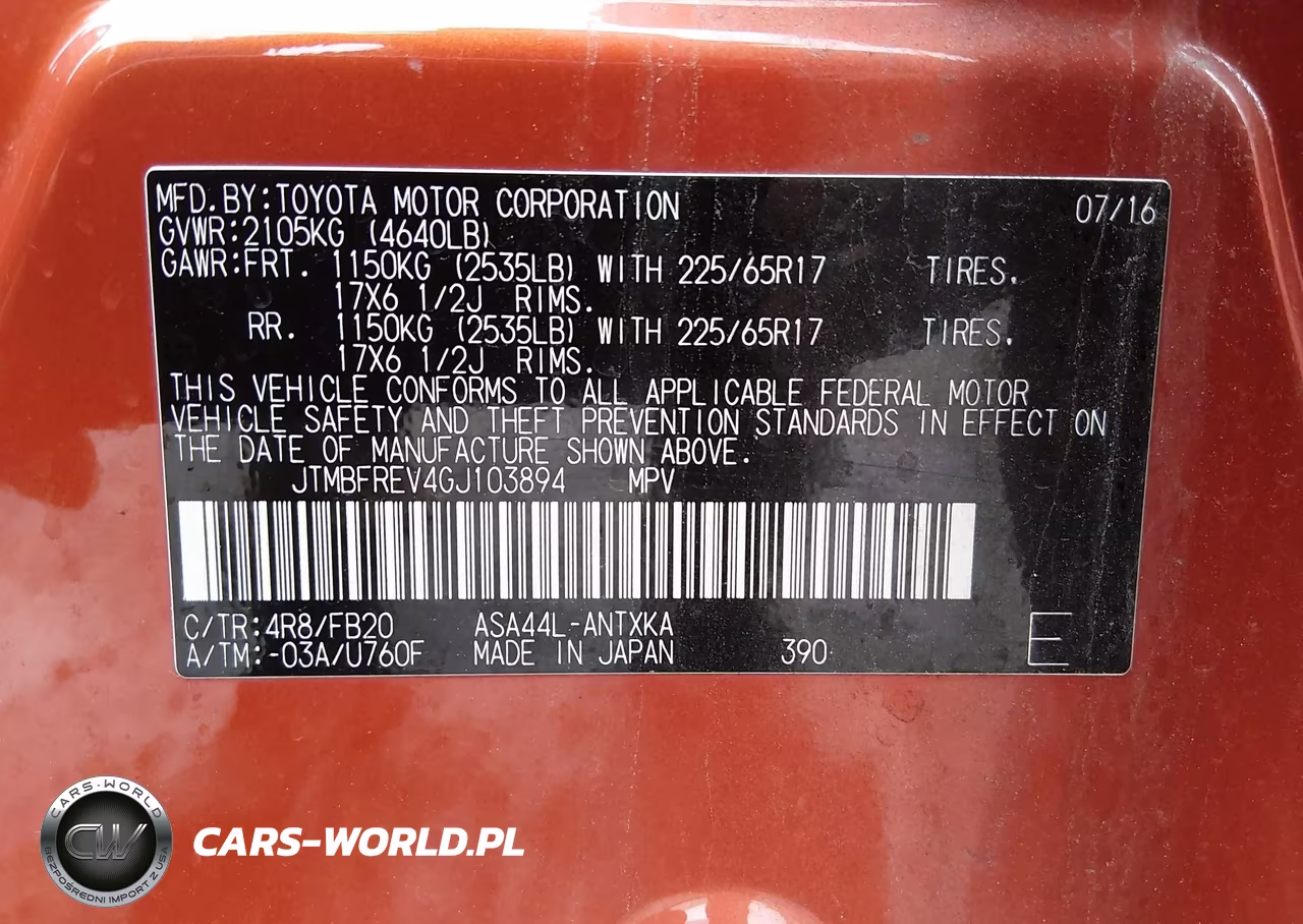 2016 Toyota Rav4 Le VIN:JTMBFREV4GJ103894 - 9