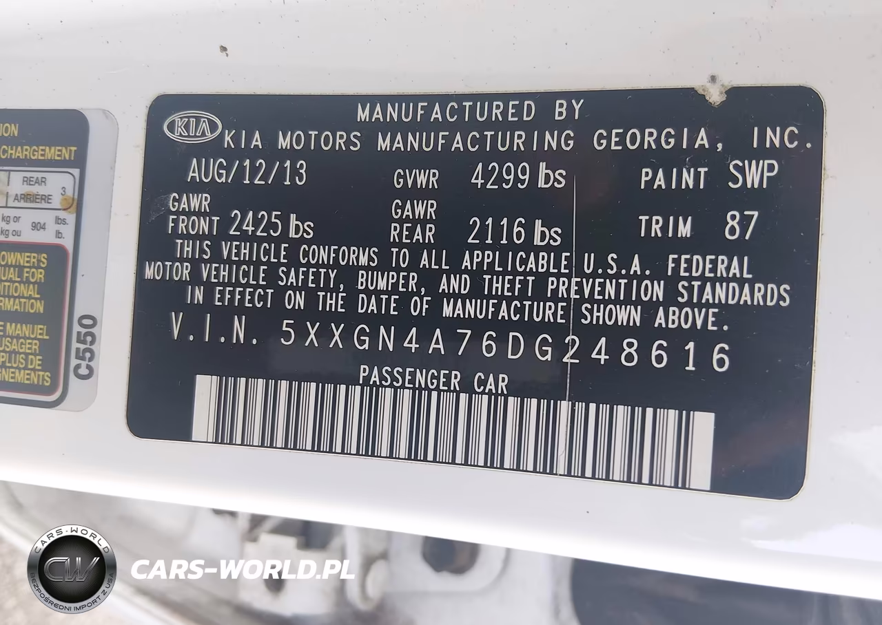 2013 Kia Optima Ex VIN:5XXGN4A76DG248616 - 9