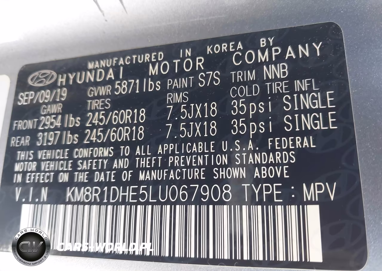 2020 Hyundai Palisade Se VIN:KM8R1DHE5LU067908 - 9