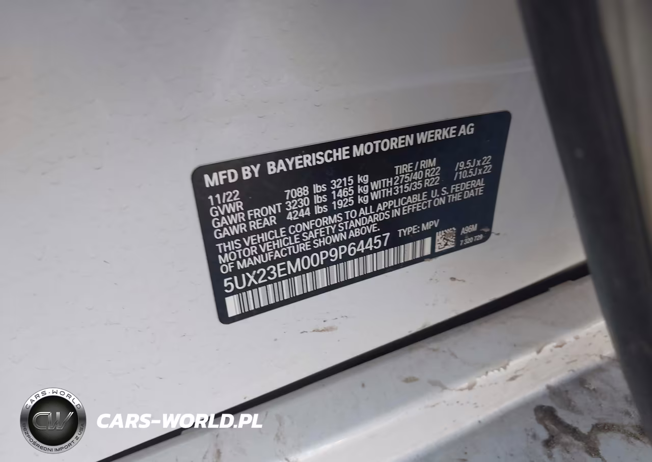 2023 BMW X7 xDrive40I VIN:5UX23EM00P9P64457 - 9