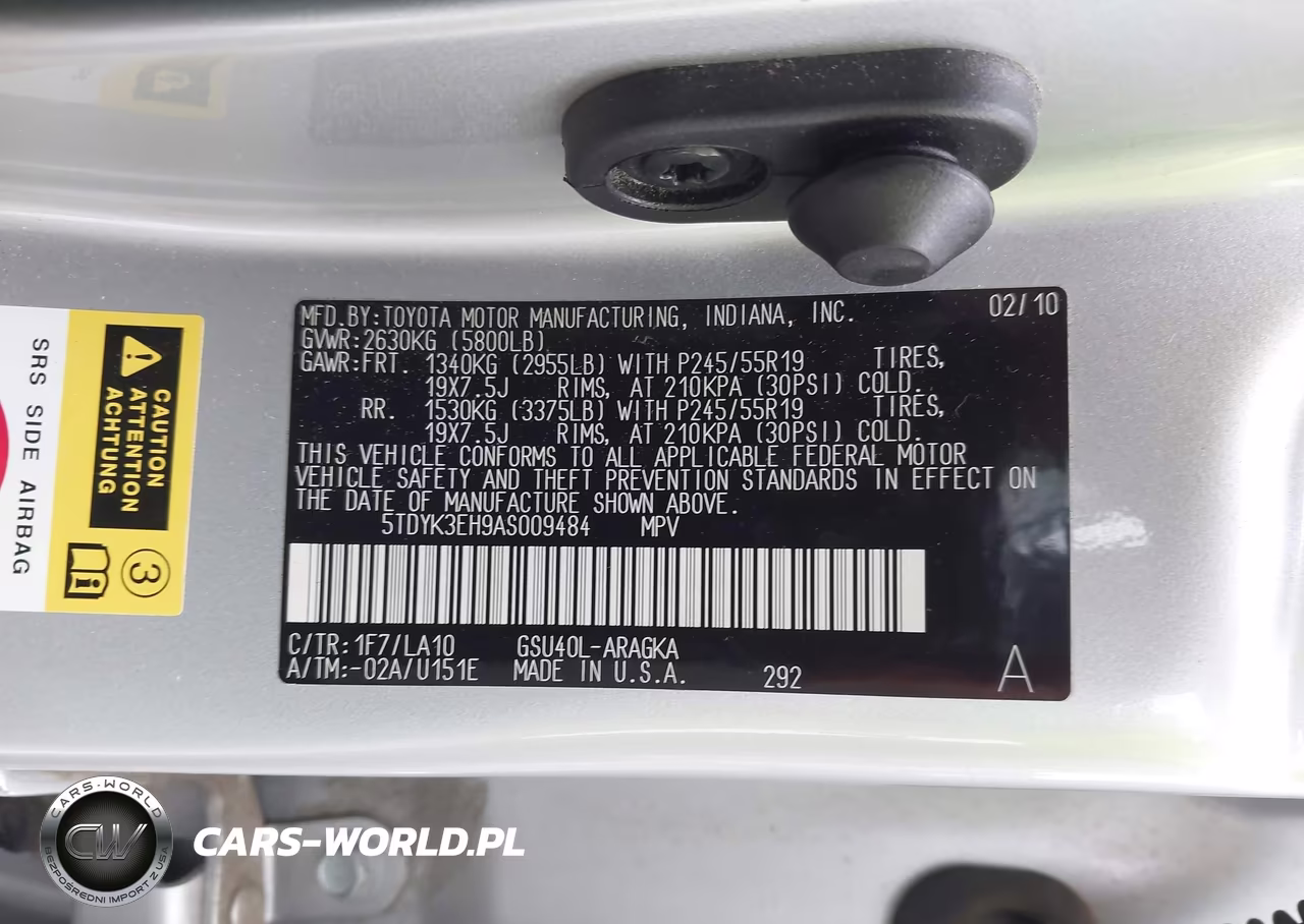 2010 Toyota Highlander Limited V6 VIN:5TDYK3EH9AS009484 - 9