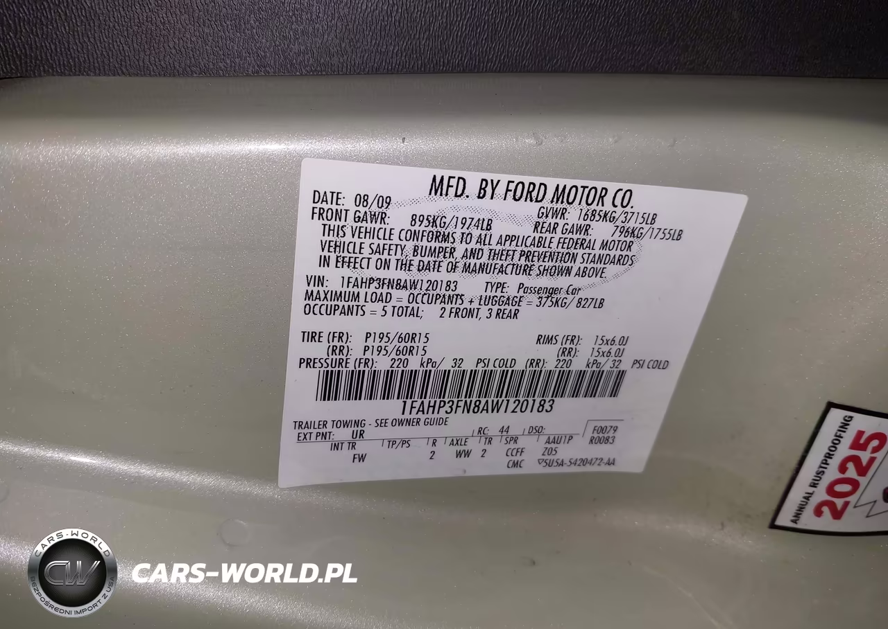 2010 Ford Focus Se VIN:1FAHP3FN8AW120183 - 9