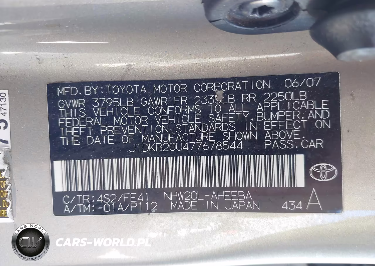 2007 Toyota Prius VIN:JTDKB20U477678544 - 9