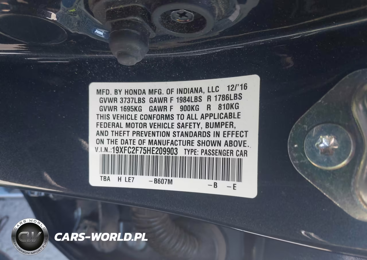 2017 Honda Civic Ex VIN:19XFC2F75HE209903 - 9