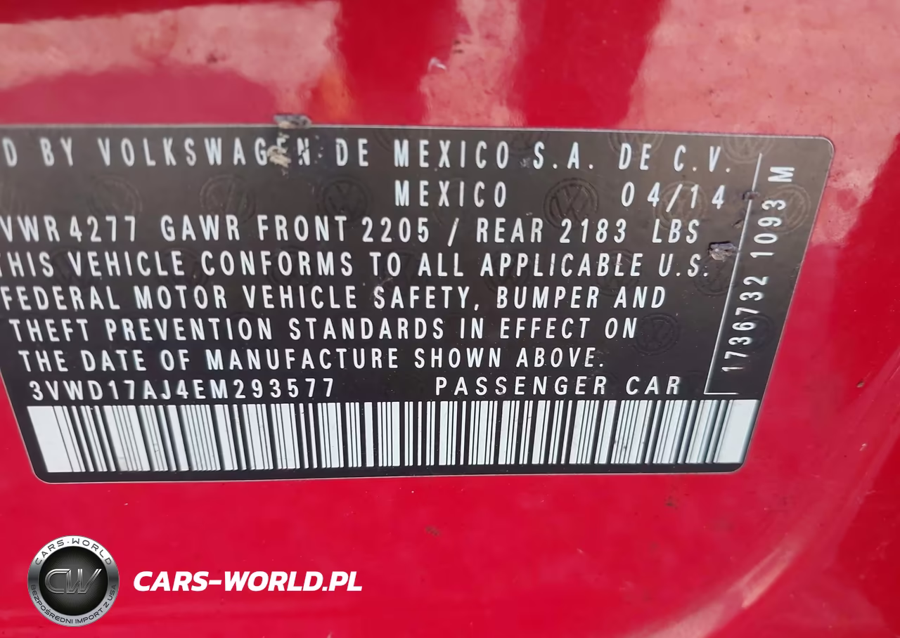 2014 Volkswagen Jetta 1.8T Se VIN:3VWD17AJ4EM293577 - 9