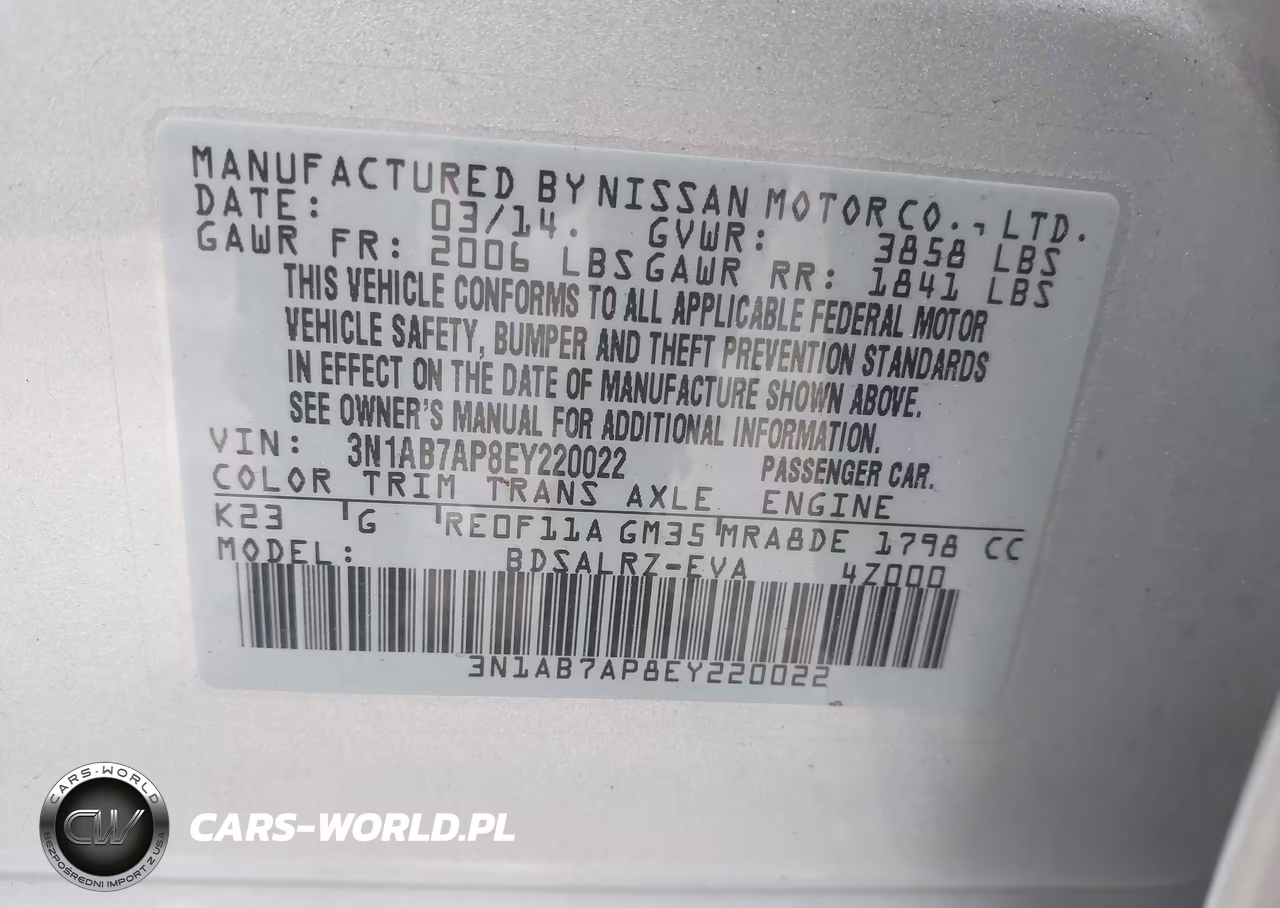 2014 Nissan Sentra Sr VIN:3N1AB7AP8EY220022 - 9
