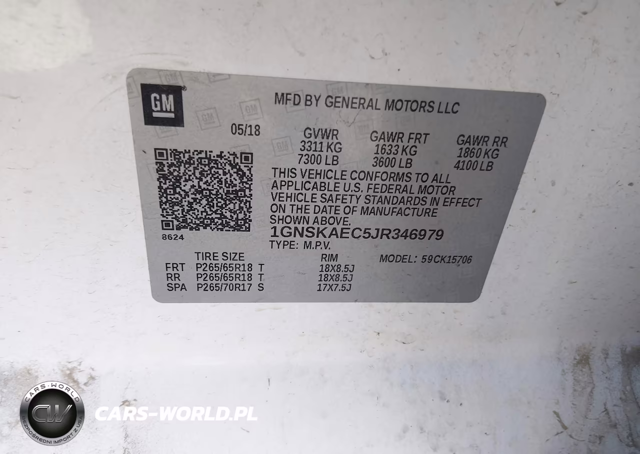 2018 Chevrolet Tahoe Ls VIN:1GNSKAEC5JR346979 - 9