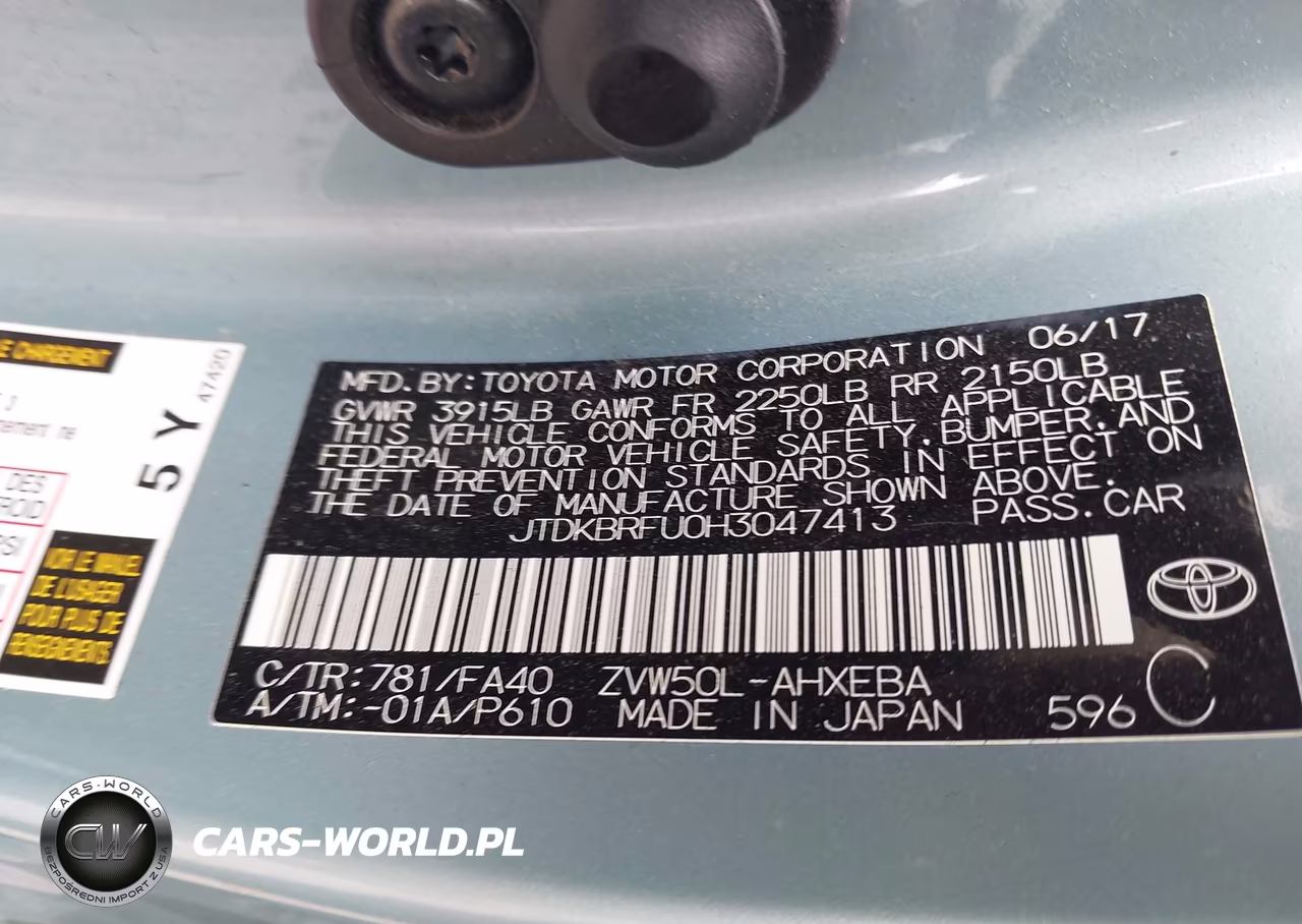 2017 Toyota Prius Two VIN:JTDKBRFU0H3047413 - 9