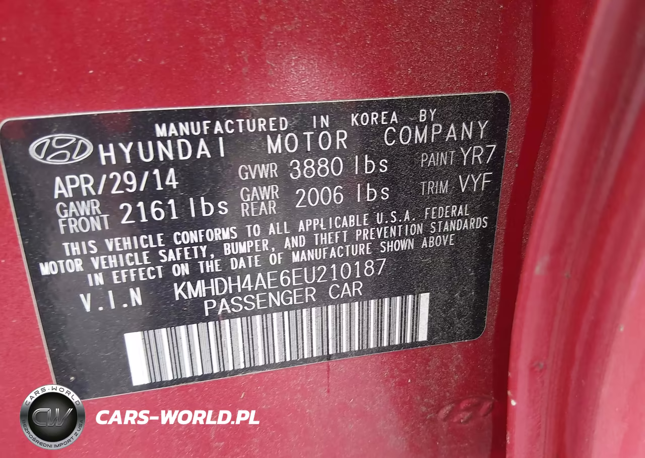2014 Hyundai Elantra Se VIN:KMHDH4AE6EU210187 - 9