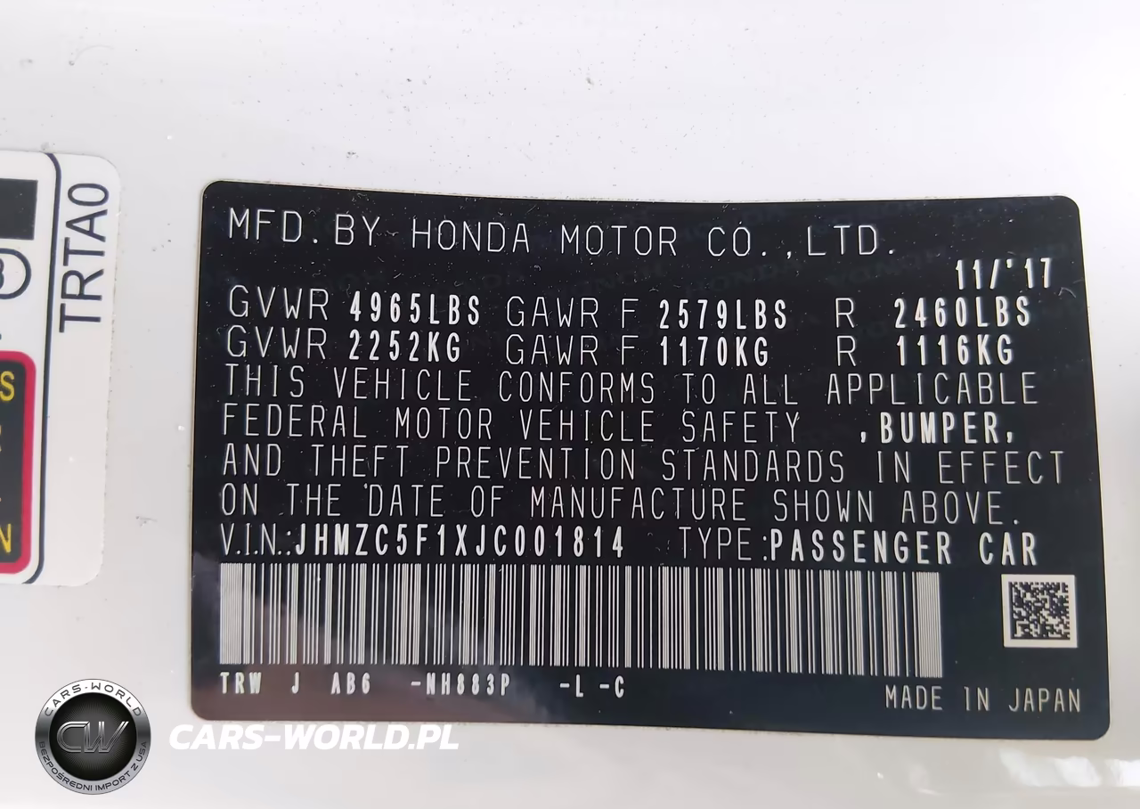 2018 Honda Clarity Plug-In Hybrid VIN:JHMZC5F1XJC001814 - 9