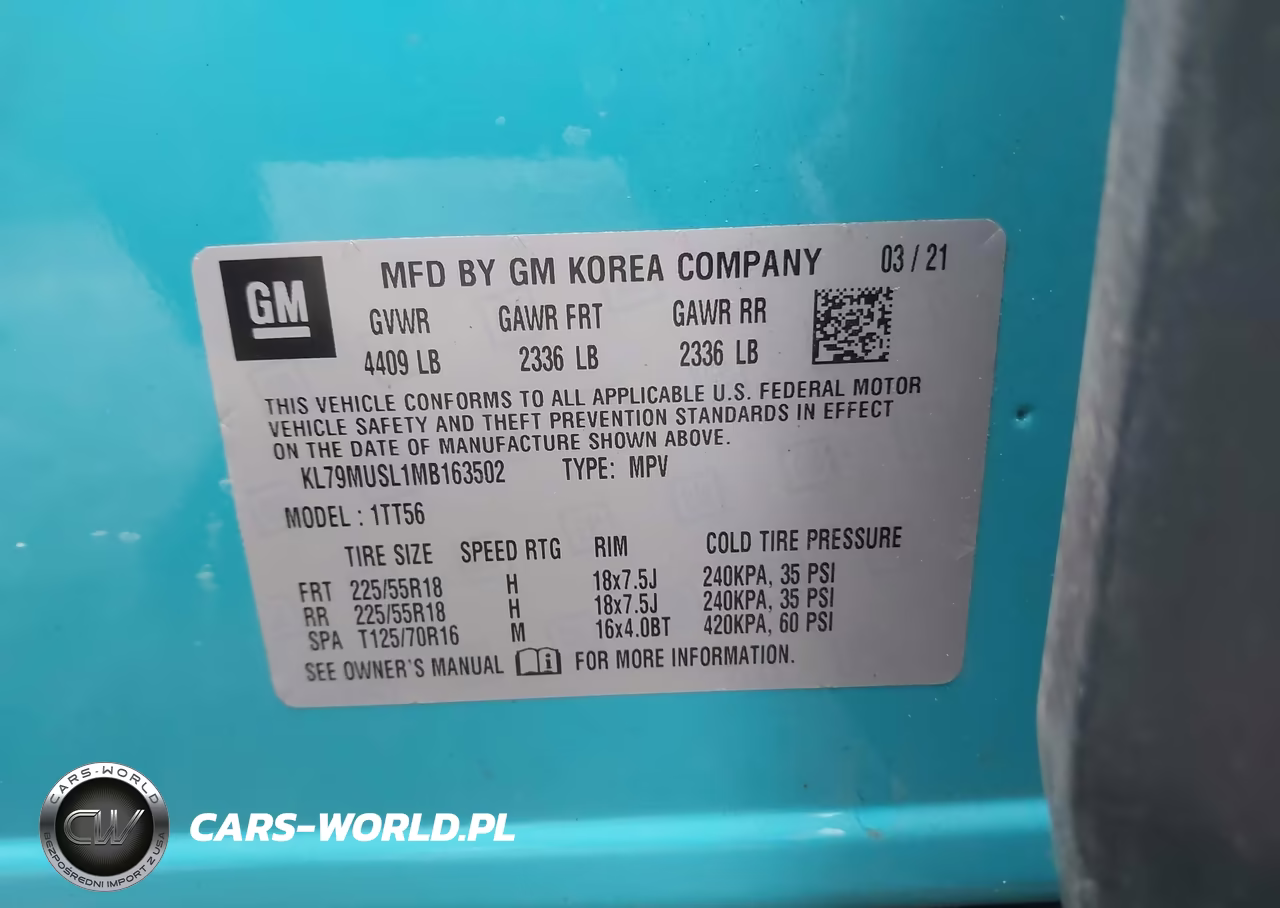 2021 Chevrolet Trailblazer Awd Rs VIN:KL79MUSL1MB163502 - 9