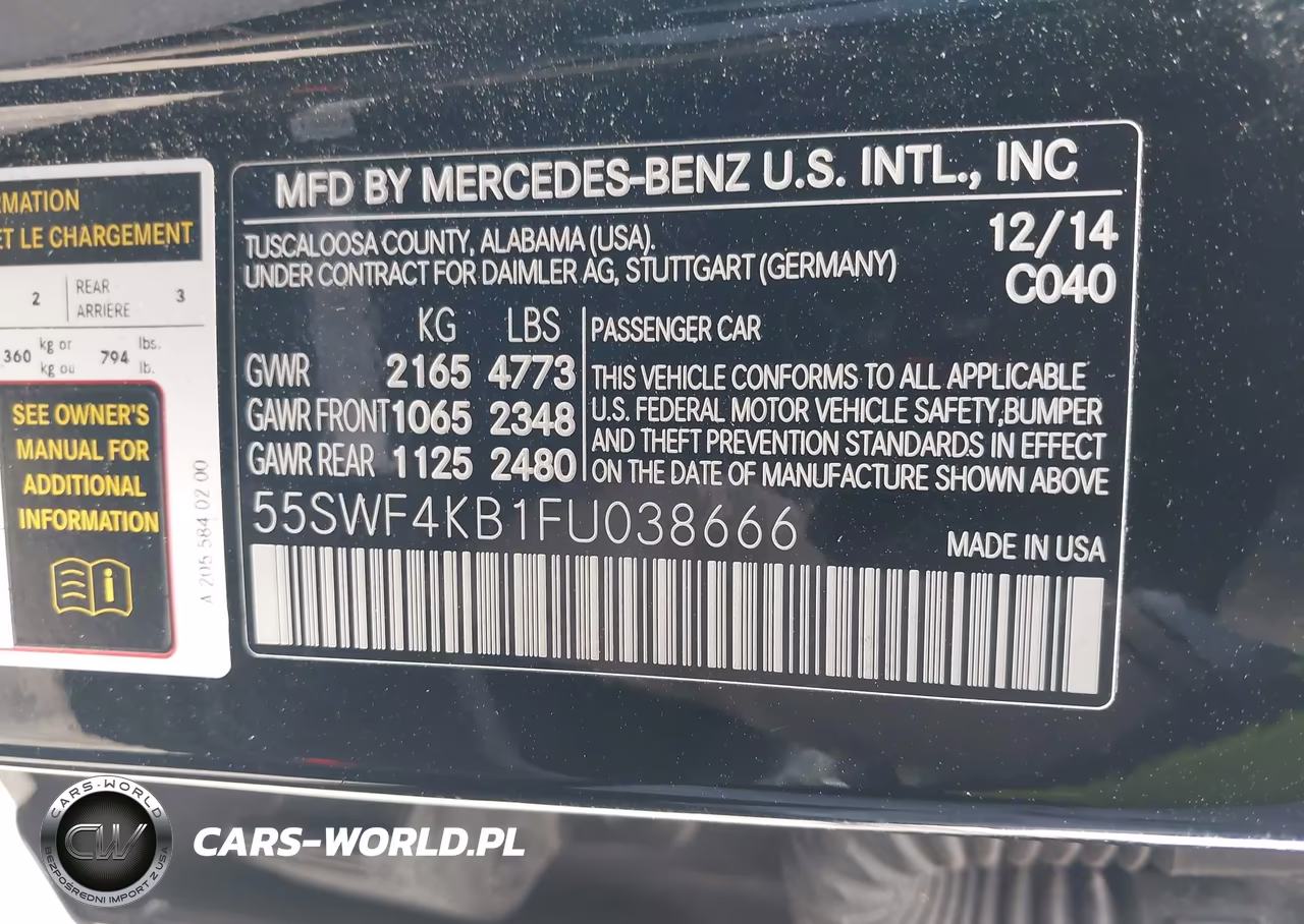 2015 Mercedes-Benz C 300 4Matic VIN:55SWF4KB1FU038666 - 9