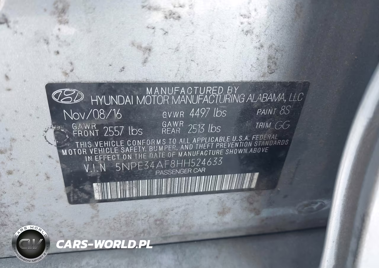 2017 Hyundai Sonata Sport VIN:5NPE34AF8HH524633 - 9