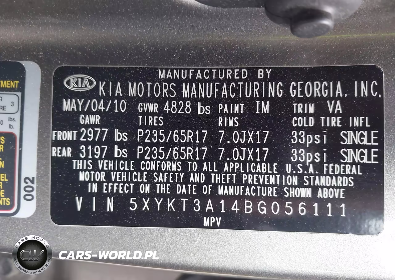 2011 Kia Sorento Lx VIN:5XYKT3A14BG056111 - 9