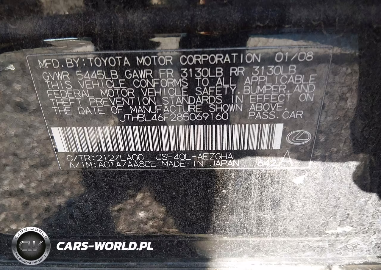2008 Lexus Ls 460 VIN:JTHBL46F285069160 - 9
